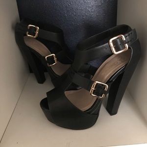DbDk Fashion Black High Heel Sandals